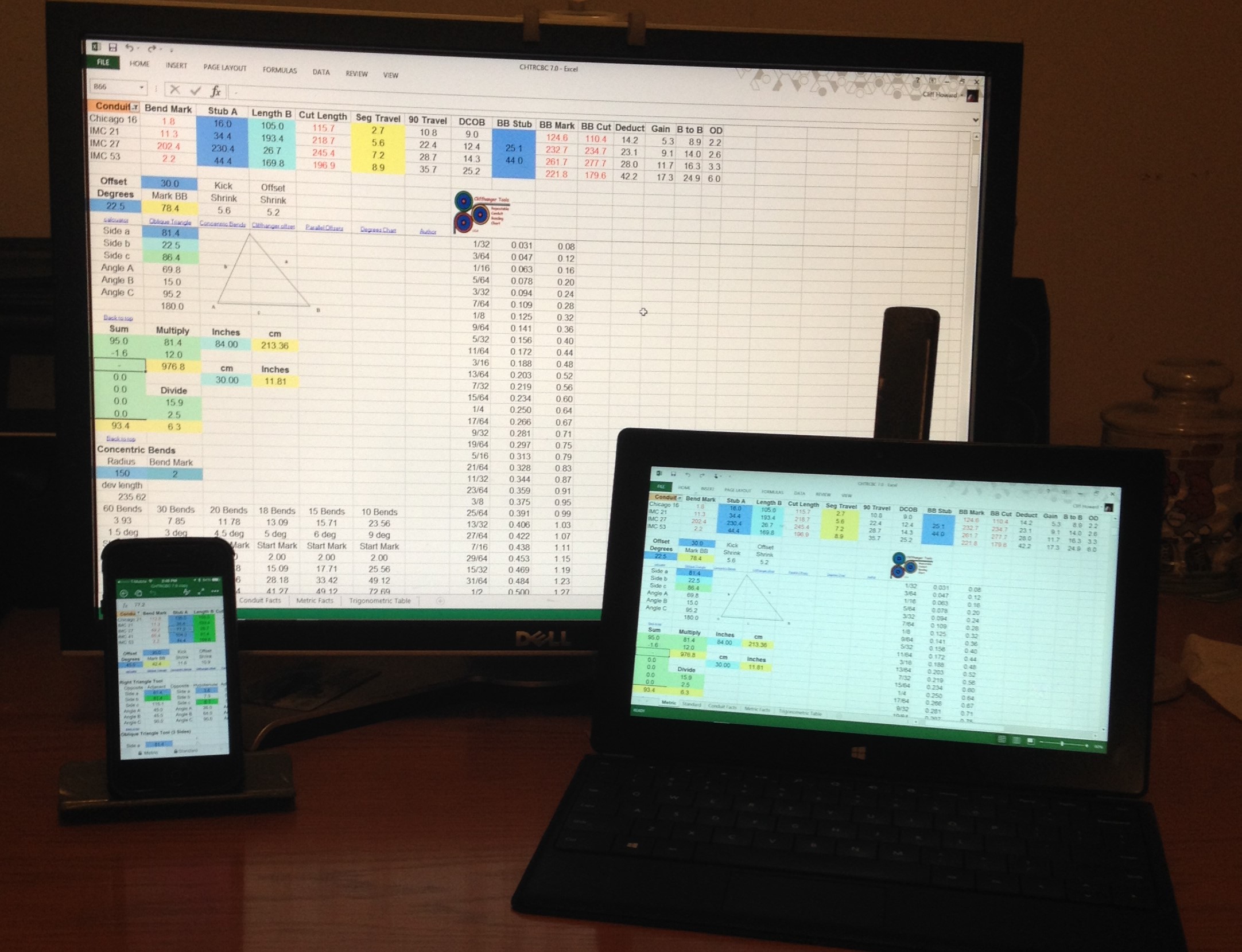 Cliffhanger Tools Repeatable Conduit Bending Calculator App 7.0